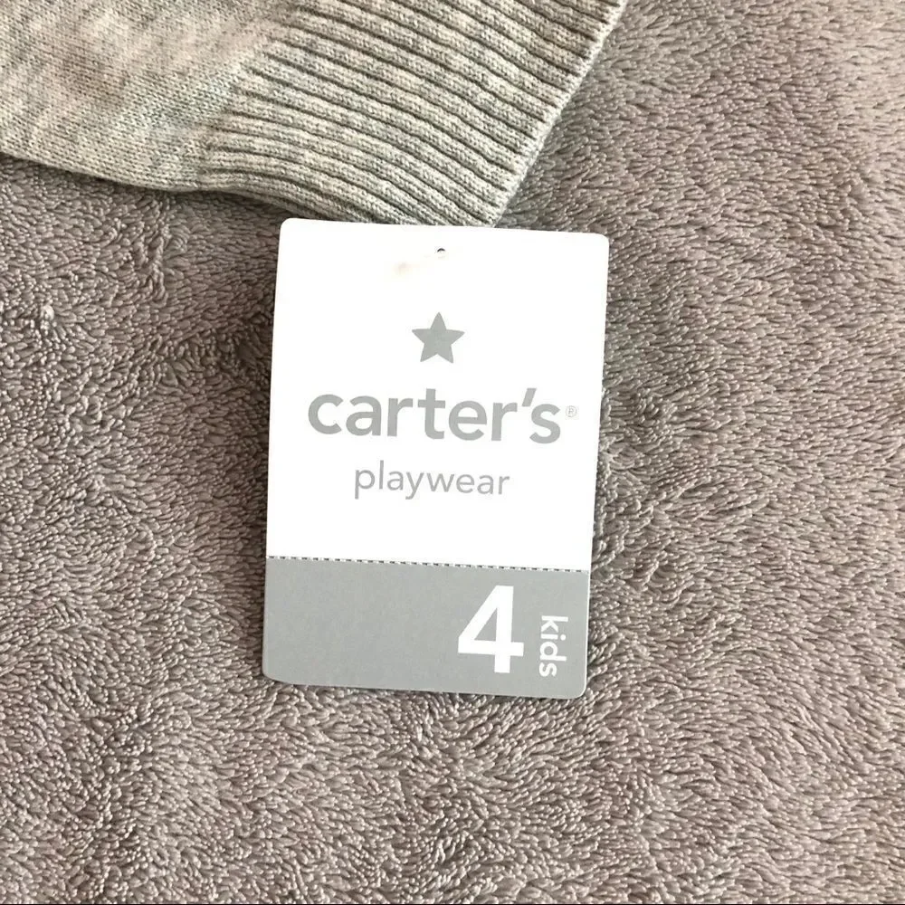Carter’s Boys Lt Heather Gray Cotton Vneck sweater